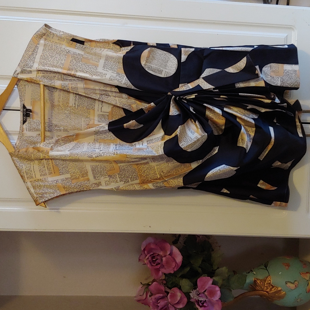 Unique Newspaper Blouse with Front  Fan